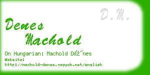 denes machold business card